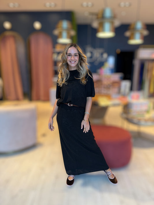 Black Tzniut skirt set