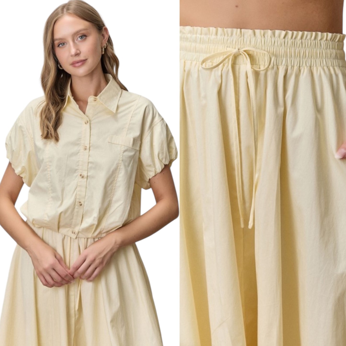 Butter yellow  Tzniut skirt set