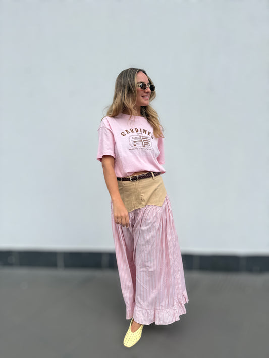 Nude & Pink flare skirt