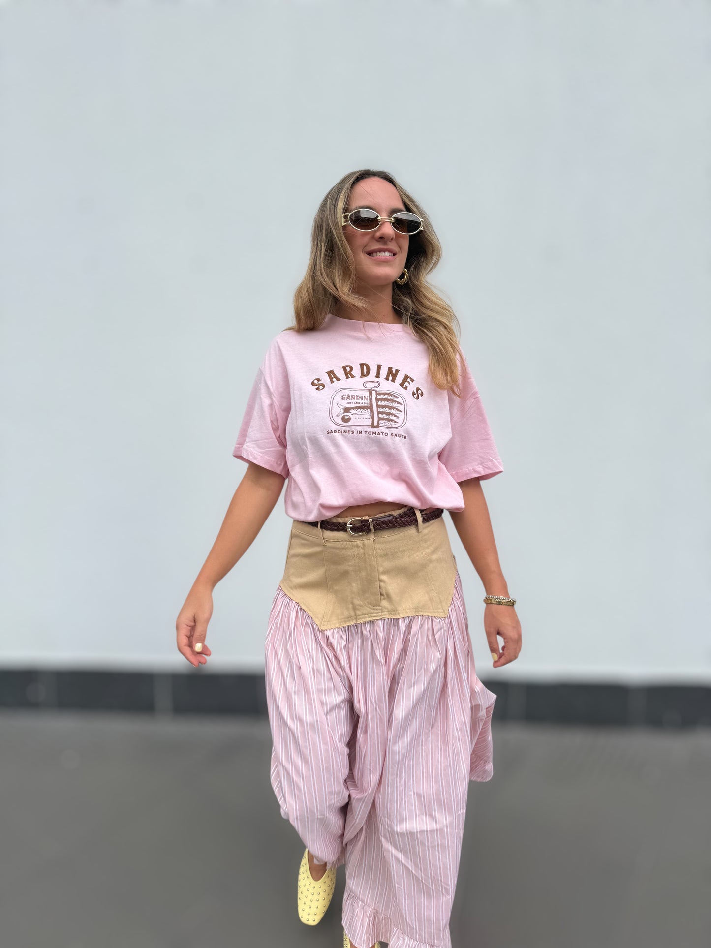 Nude & Pink flare skirt