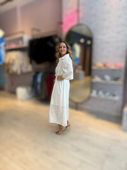 White eyelet midi Dress
