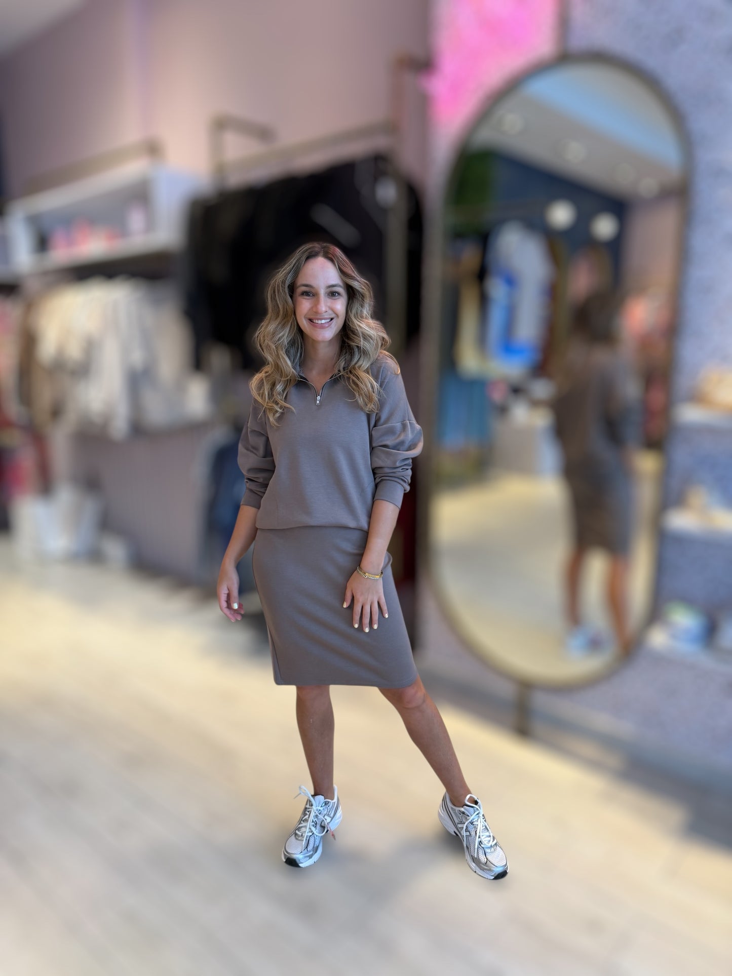 Mockha collared tzniut skirt set