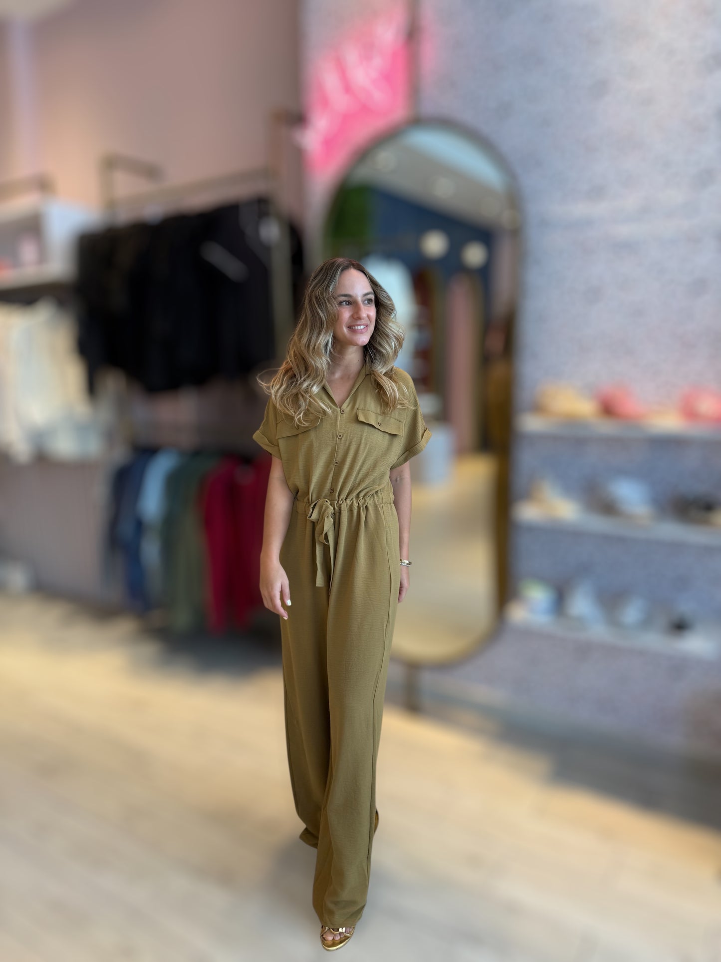Khaki Comfy Jumpsuit