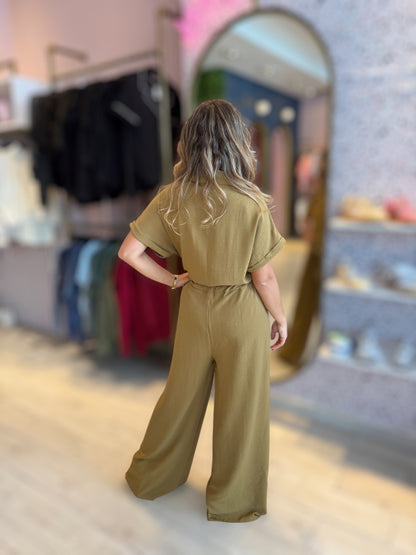Khaki Comfy Jumpsuit