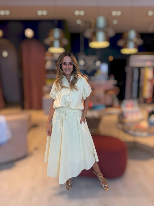 Butter yellow  Tzniut skirt set