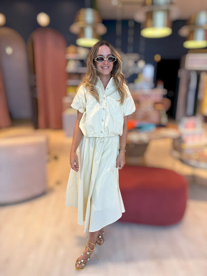 Butter yellow  Tzniut skirt set