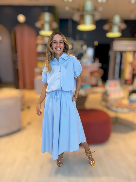 Light Blue Tzniut skirt set