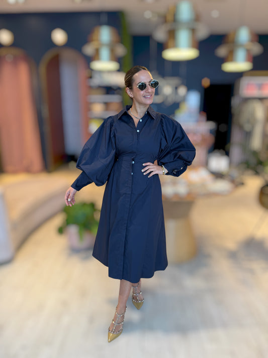 Navy puffy dress
