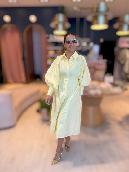 Butter yellow puffy dress
