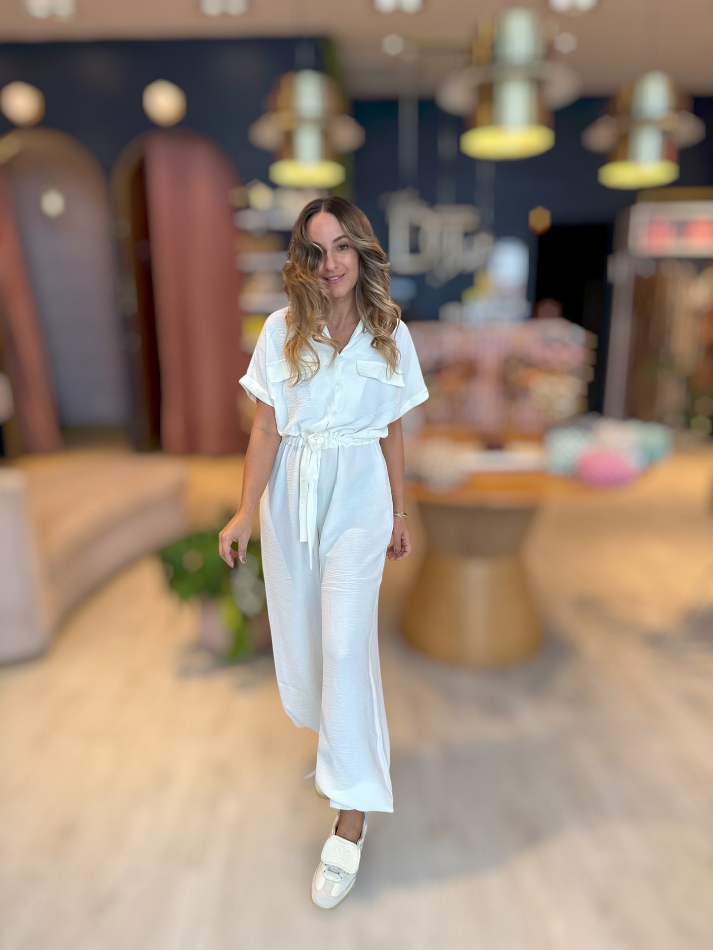 White Silky Comfy Jumpsuit