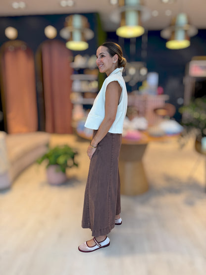 Coffee flare denim pants 24 julio