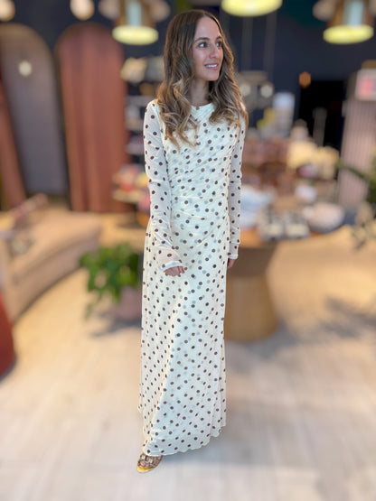 Butter yellow polka dots dress