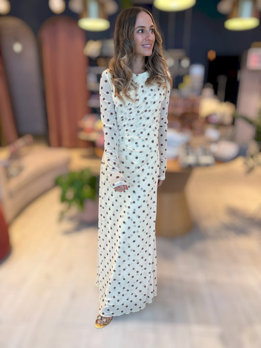 Butter yellow polka dots dress