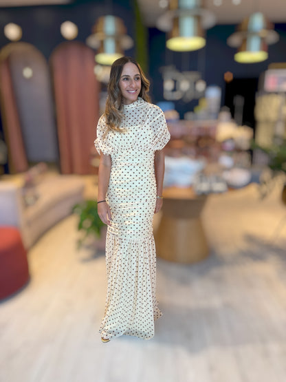 Butter yellow polka dots dress
