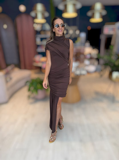 Brown short & Long Dress