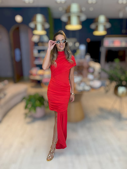 Red short & Long Dress