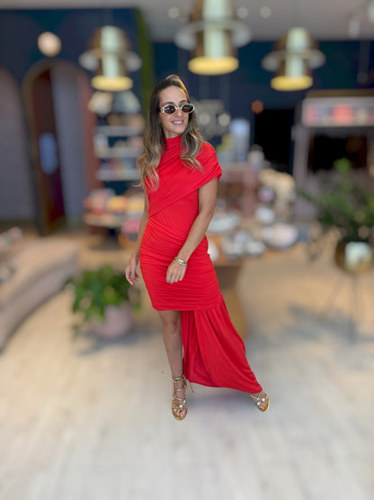 Red short & Long Dress