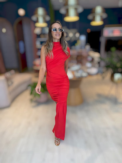 Red short & Long Dress
