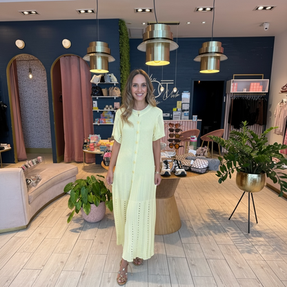 Butter yellow croché Positano dress