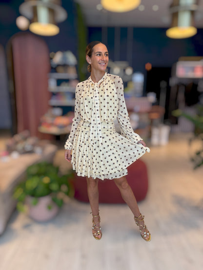Butter yellow Polka dots dress