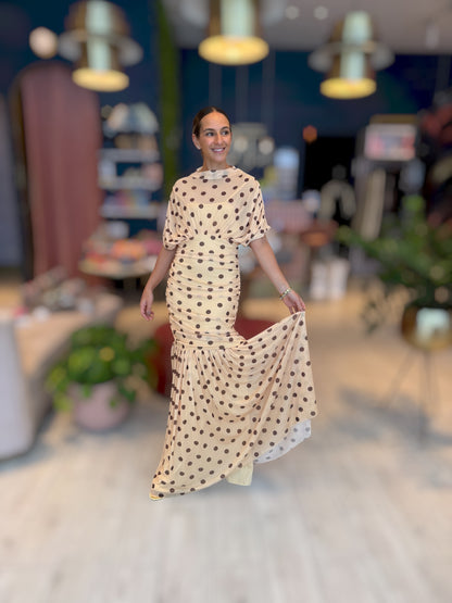 Butter yellow polka dots dress