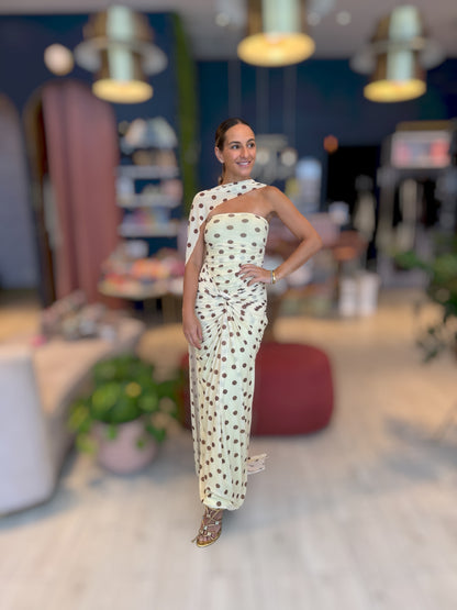 Butter yellow polka dots dress