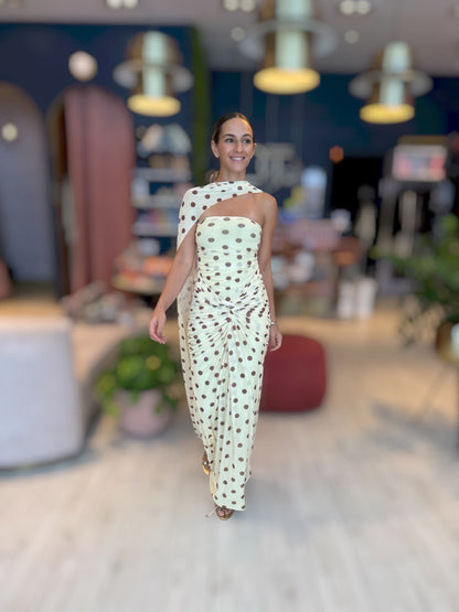 Butter yellow polka dots dress