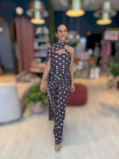 Coffee polka Dress