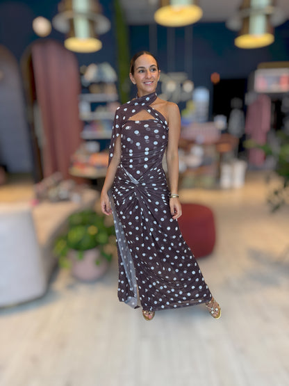 Coffee polka Dress
