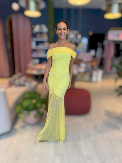 Butter yellow chocker dress