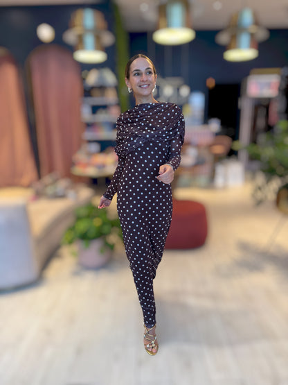 Brown polka Dress