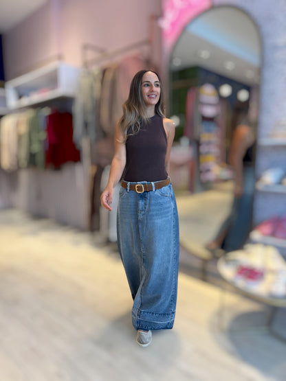 Denim MIDI skirt
