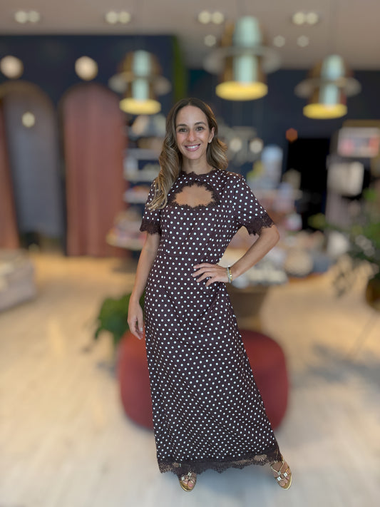 Brown polka Dress