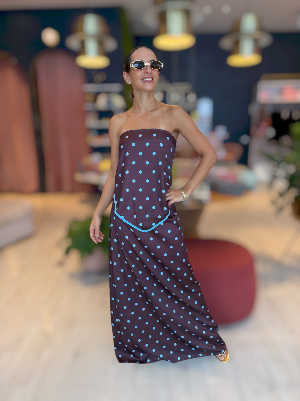 Bandana polka dots skirt set