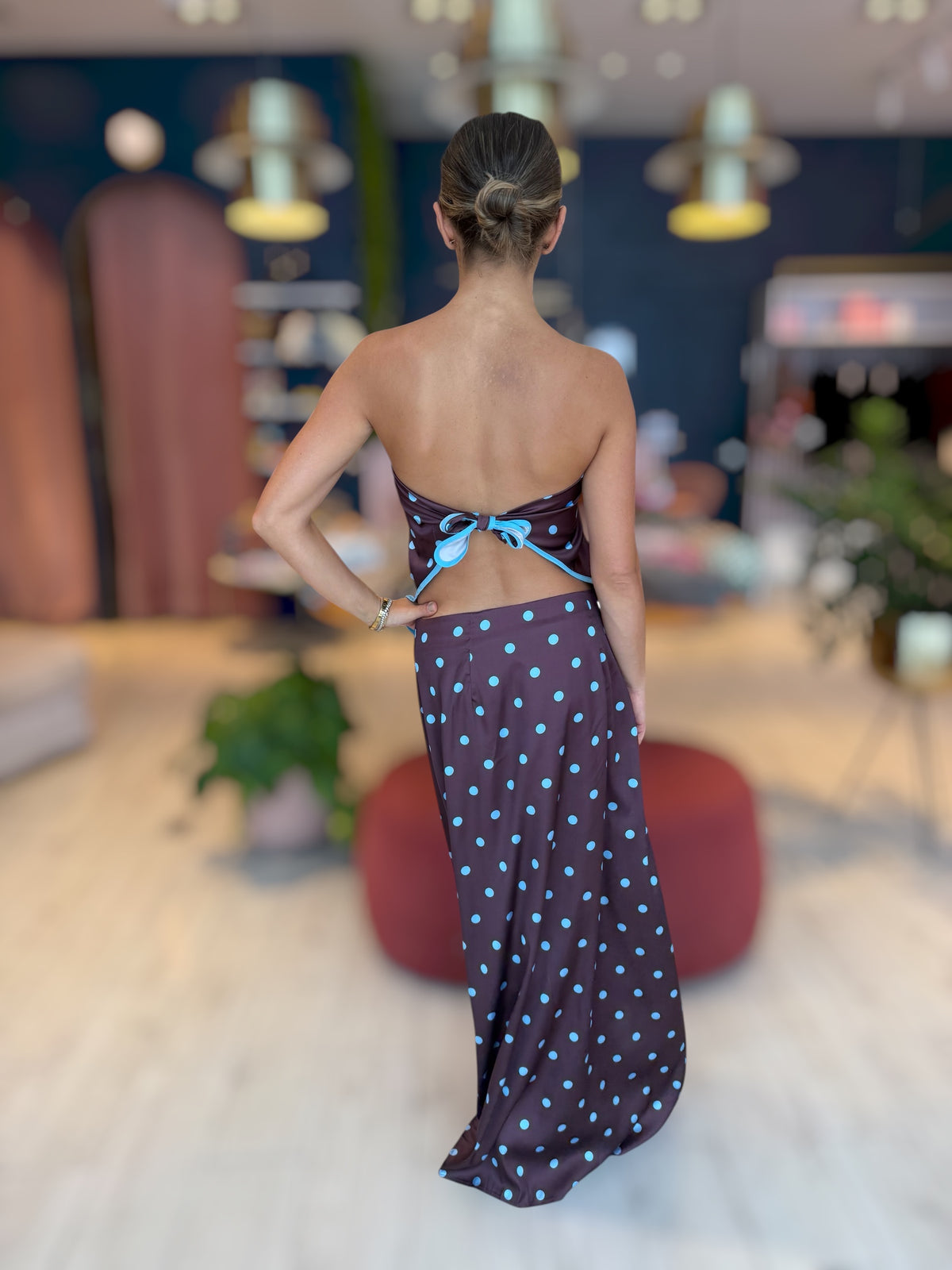 Bandana polka dots skirt set