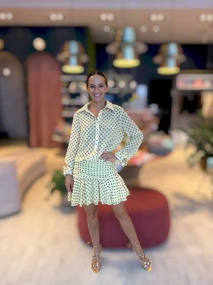 Butter yellow polka dots dress