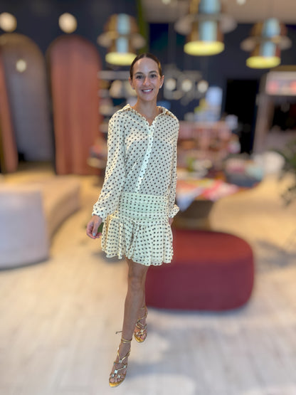 Butter yellow polka dots dress
