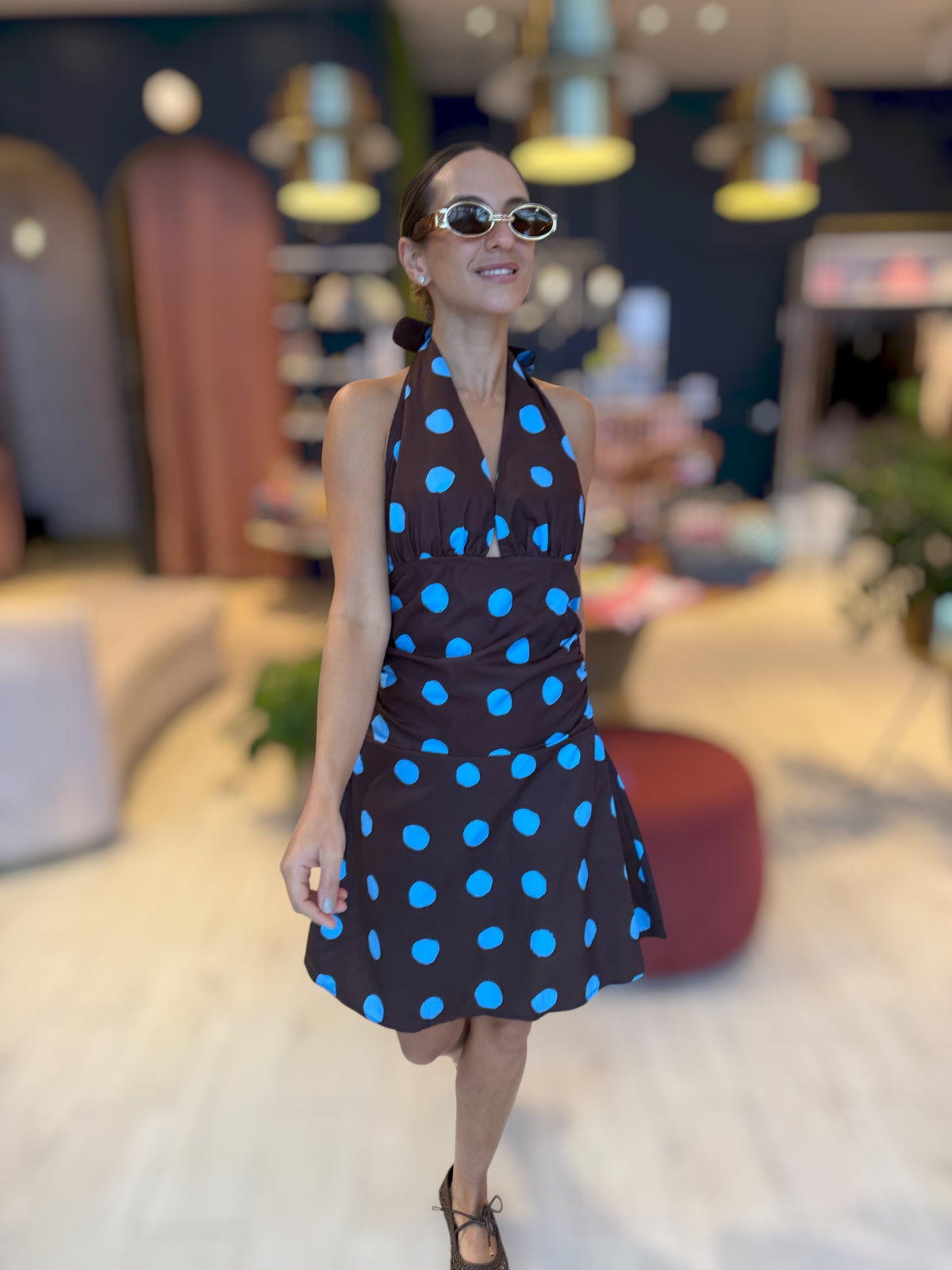 Short polka dots dress