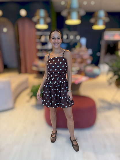 Polka dots Brown bubble dress