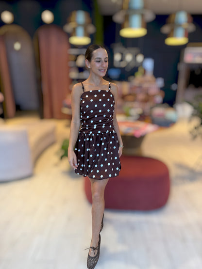Polka dots Brown bubble dress