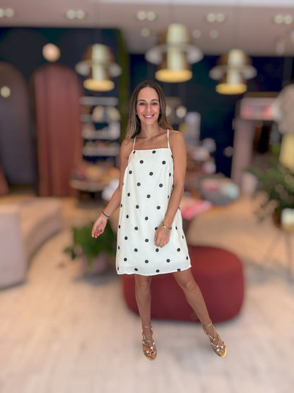 White polka dots dress