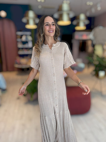 Nude croché Positano Dress