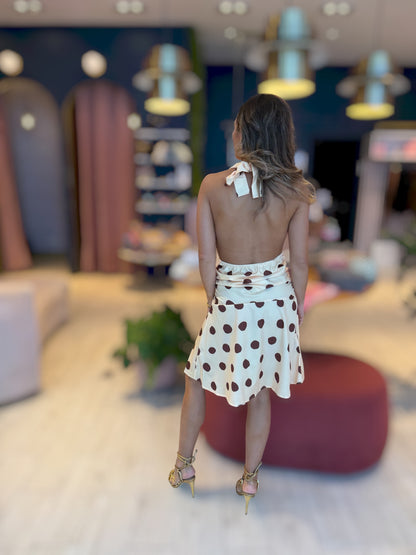 Butter yellow polka dots dress