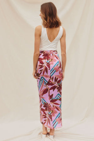 Lavender tropical wrap skirt