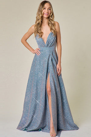 Dusty blue sparkle dress