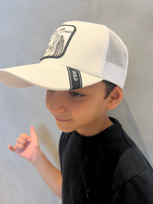 wild tiger leather hat for kids