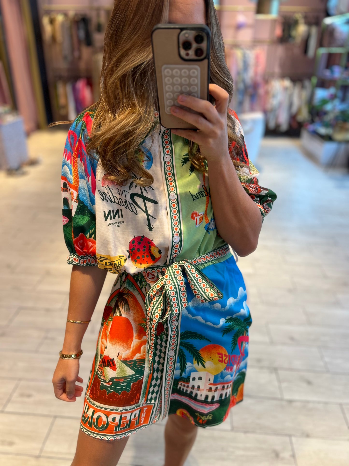 Paradise wrap mini dress