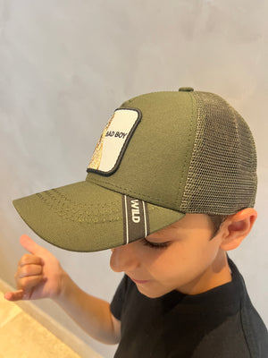 Bad boy olive hat for kids