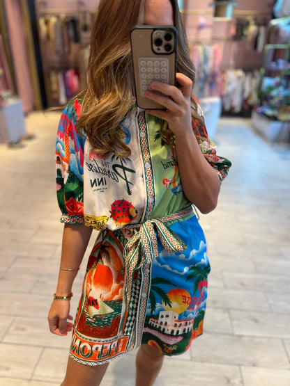 Paradise wrap mini dress