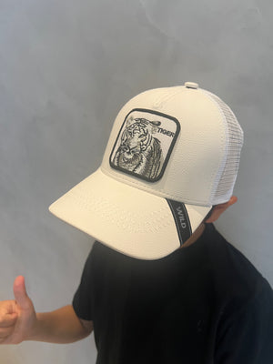 wild tiger leather hat for kids